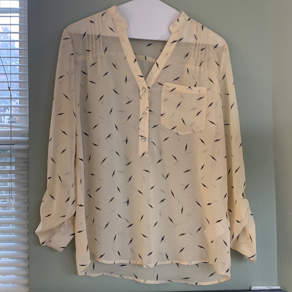 Peach see through blouse